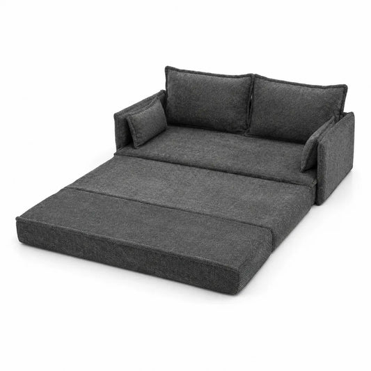 Divano Letto in Tessuto Grigio Scuro